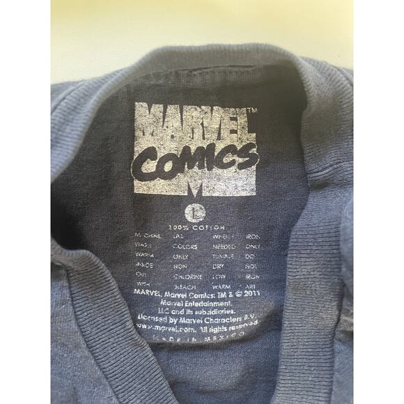 Marvel Comics Hero Faces Black And White T Shirt Men's Size Large - Picture 3 of 7